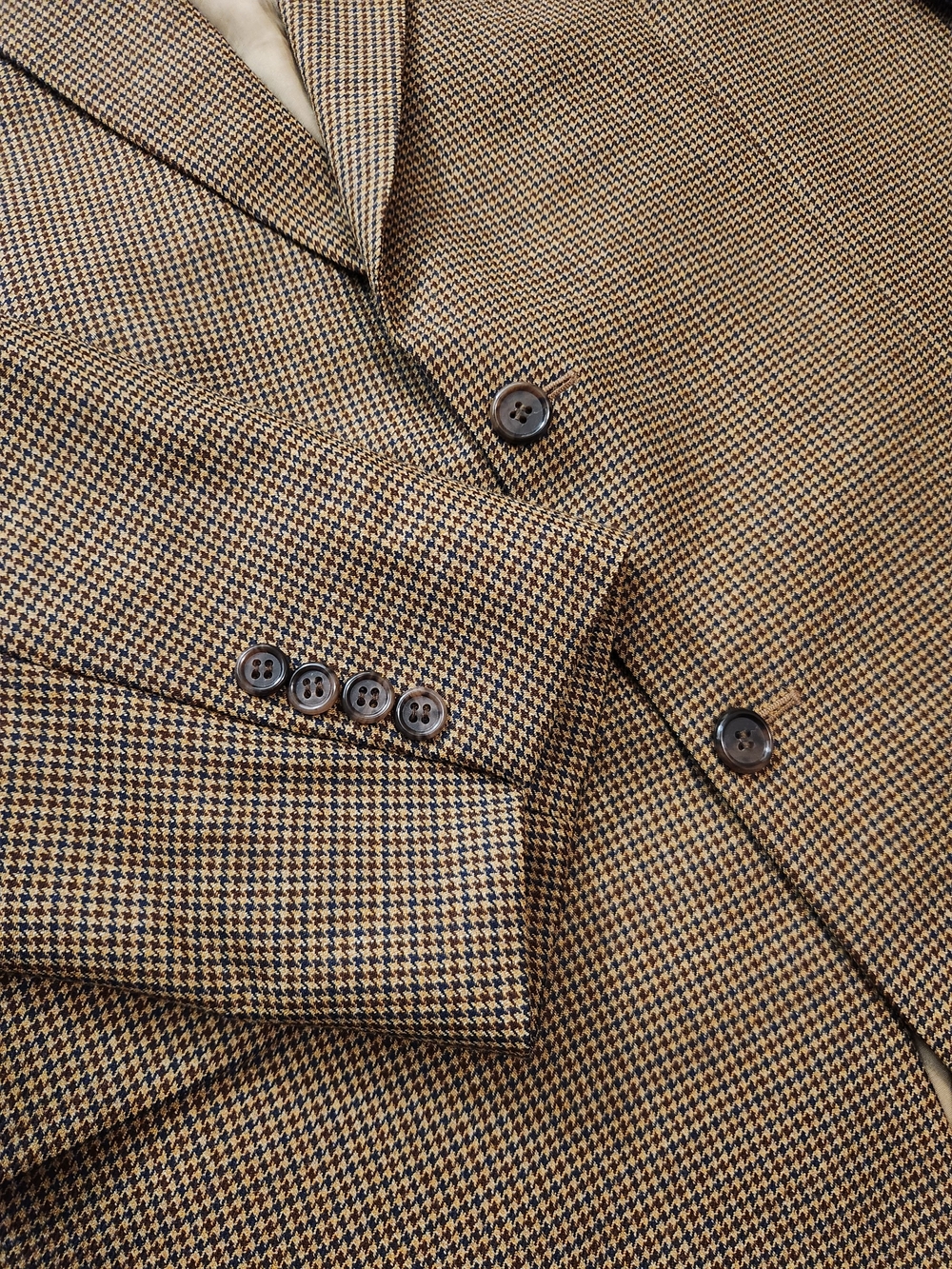 Brooks Brothers 346 Wool Houndstooth Suit jacket 46L 2-Button single Vent